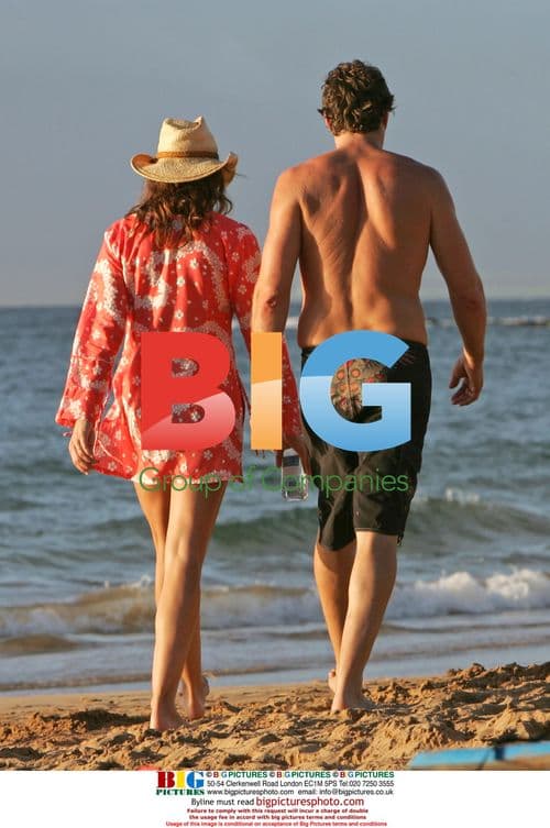 Cindy Crawford and Rande Gerber on Beach