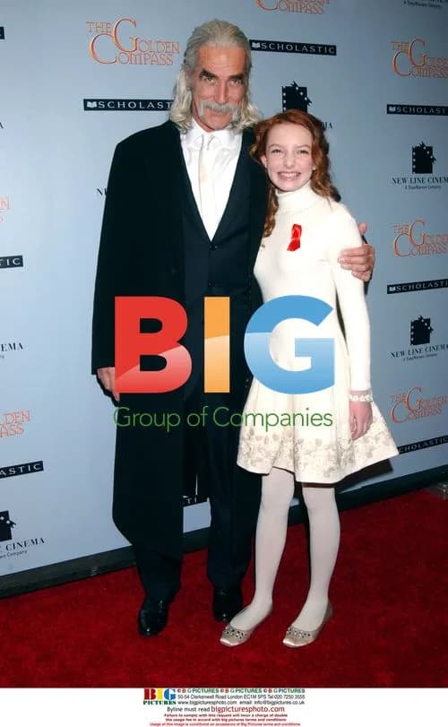 Dakota Blue Richards and Sam Elliot at 'The Golden Compass' Premiere
