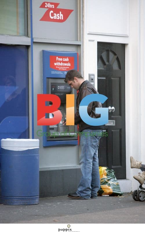 Scott Maslen at Tesco cash point in London