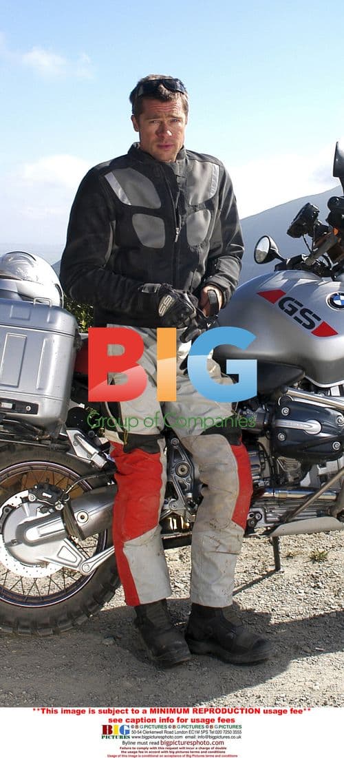 Brad Pitt Tests BMW Motorcycle in Cape Town