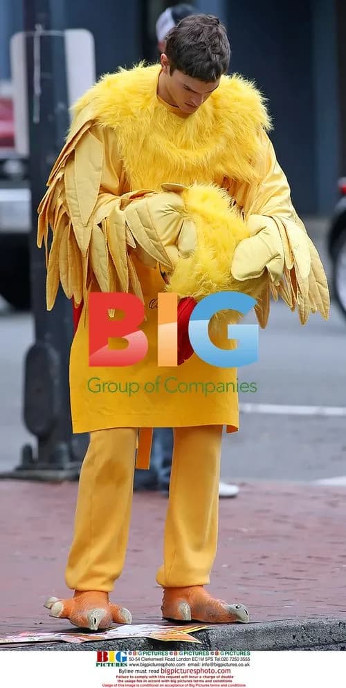 Ashton Kutcher plays angry chicken in "Personal Effects"
