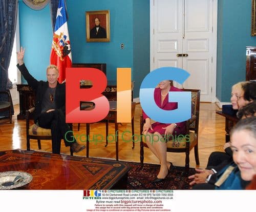 Sting and Trudie Styler meet with Chile's President