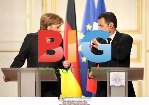 Sarkozy Meets Merkel at Palais de l'Elysee