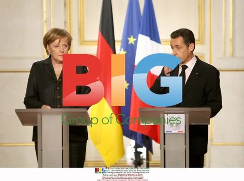 Sarkozy Meets Merkel at Palais de l'Elysee