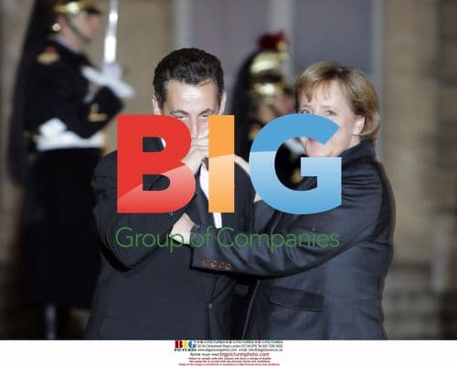 Sarkozy and Merkel at Courbet Exhibit