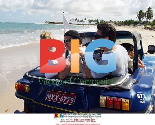 Antonio Banderas and Melanie Griffith ride dune buggy in Brazil