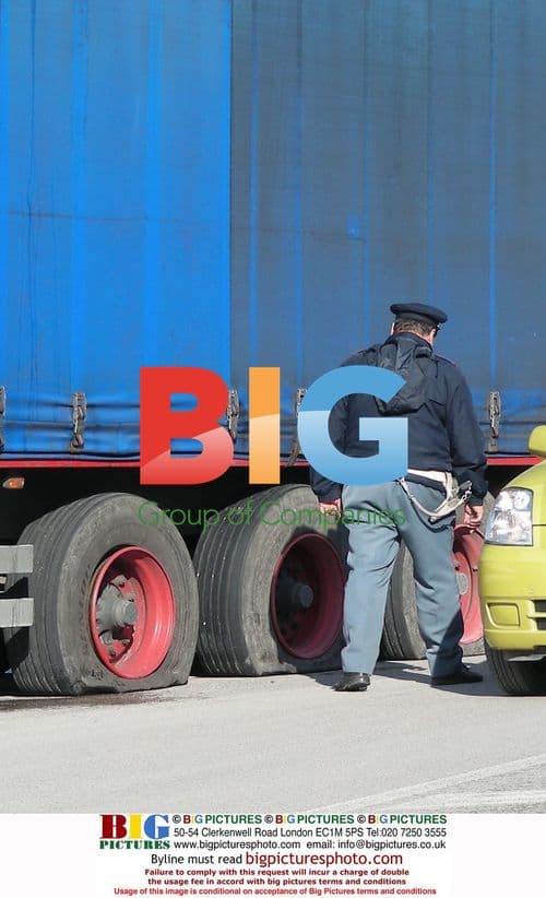 Truck Drivers on Strike in Rome, Italy