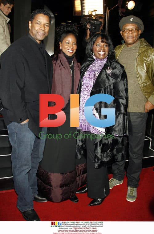 Denzel Washington, Samuel Jackson at The Great Debaters premiere
