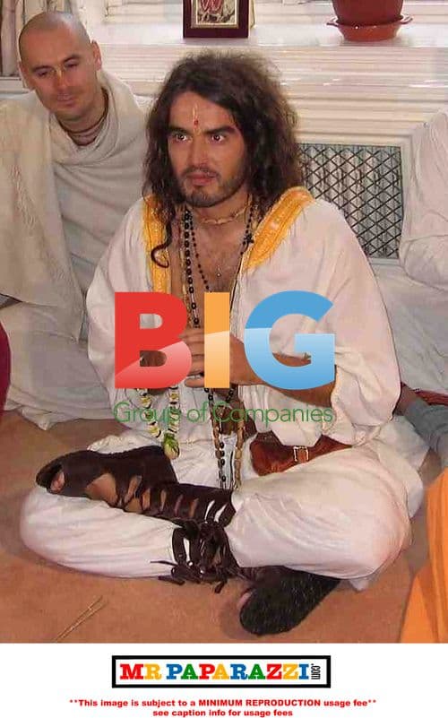 Russell Brand visits Hare Krishna temple