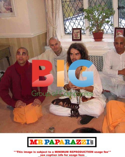 Russell Brand visits Hare Krishna temple
