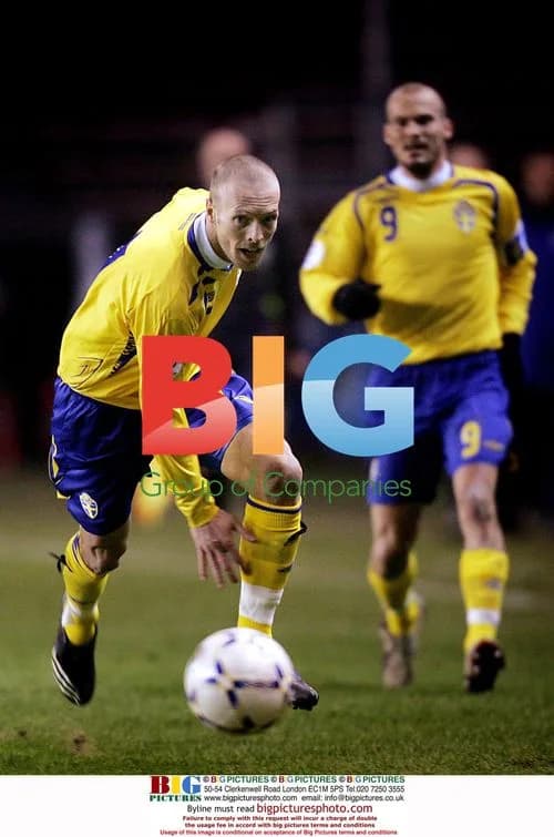 Christian Wilhelmsson and Fredrik Ljungberg in Sweden vs Latvia