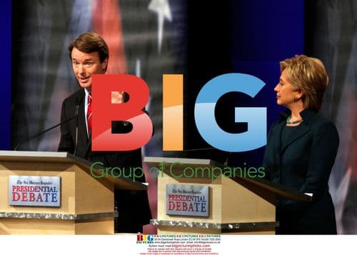 John Edwards and Hillary Clinton at Democratic Debate