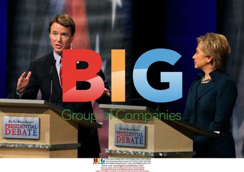 Edwards and Clinton at Democratic Debate