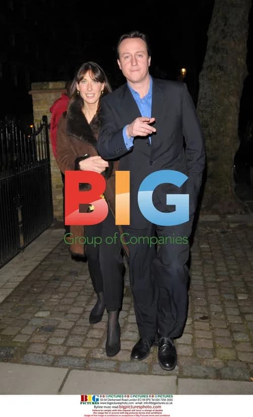 David Cameron and wife Samantha at Matthew Freud's party