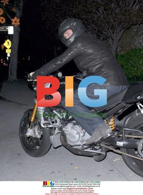 Brad Pitt rides Ducati motorcycle