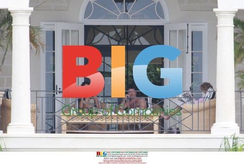 Simon Cowell Enjoys Barbados Balcony