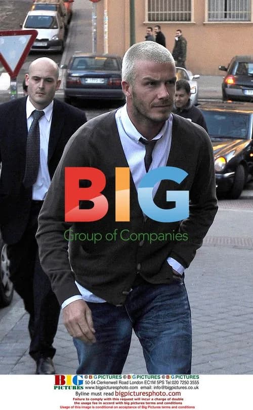 David Beckham Arrives at Madrid Restaurant