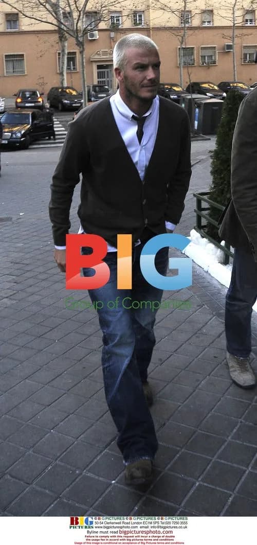 David Beckham Arrives at Favorite Madrid Restaurant
