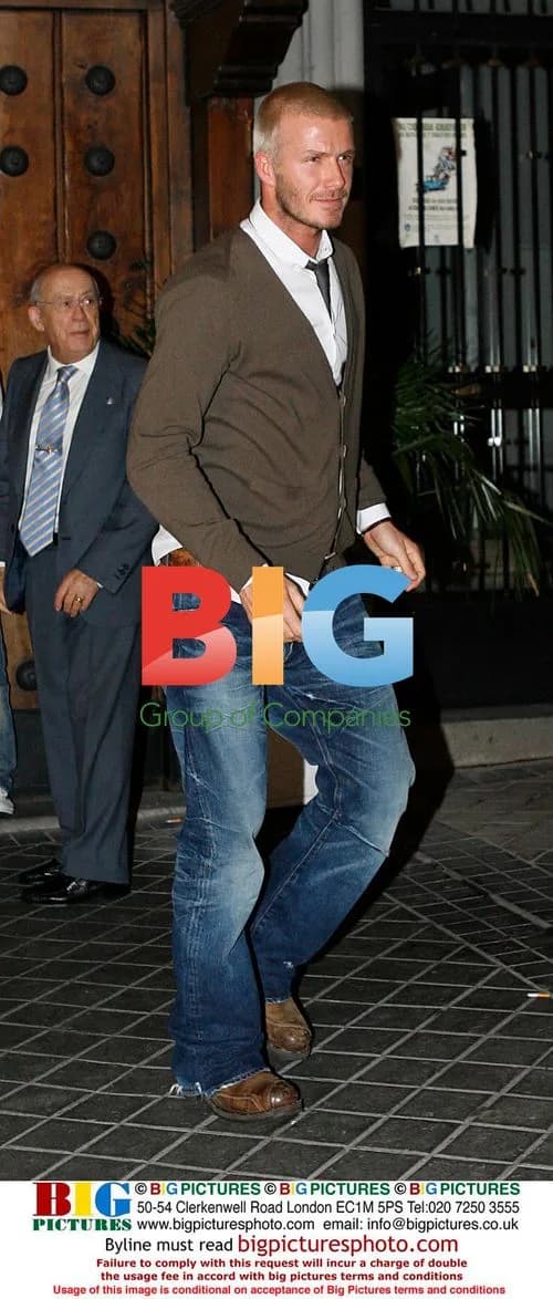 David Beckham leaves Madrid restaurant