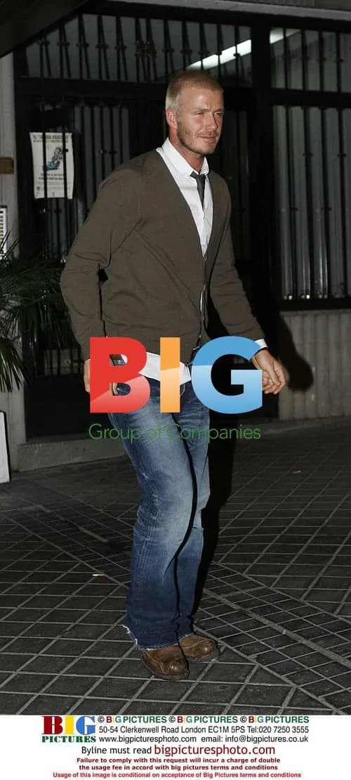 David Beckham leaves Madrid restaurant