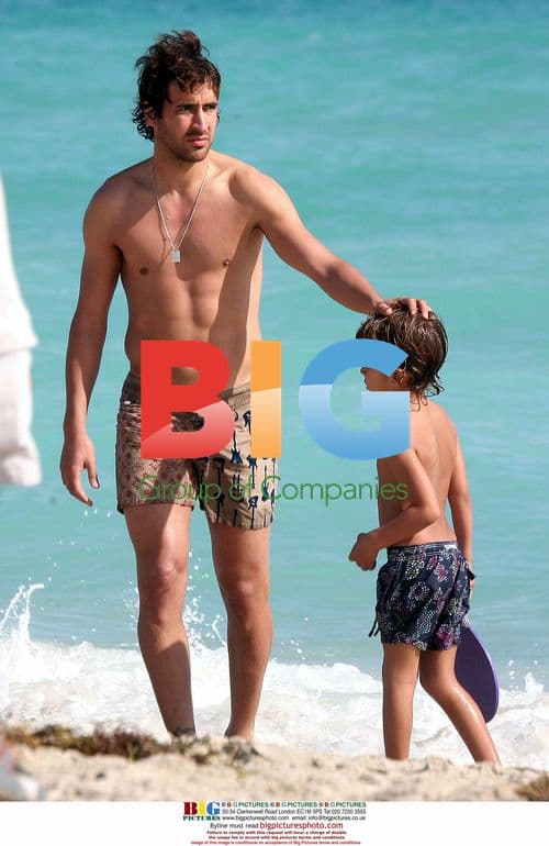 Footballer Raul Gonzales Blanco Spends Afternoon with Sons