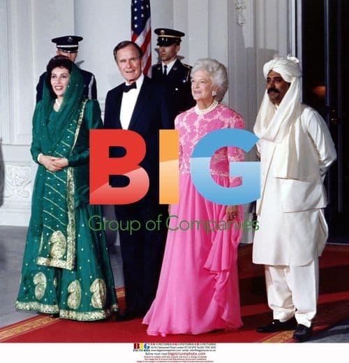 George H.W. Bush, Barbara Bush with Benazir Bhutto and Zardari