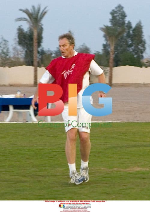 Tony Blair and Son Play Football in Sharm El Sheikh
