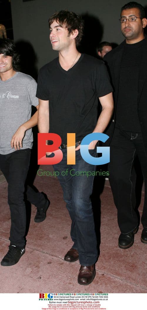 Chace Crawford and J.C. Chasez leaving Delano Hotel