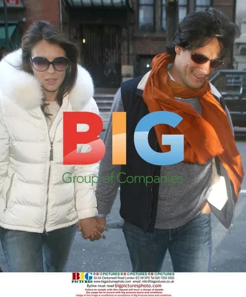 Liz Hurley and Arun Nayar Leave Hotel in NYC