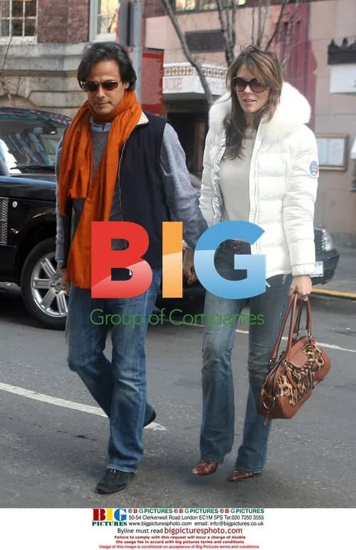 Liz Hurley and fiance Arun Nayar out in NYC