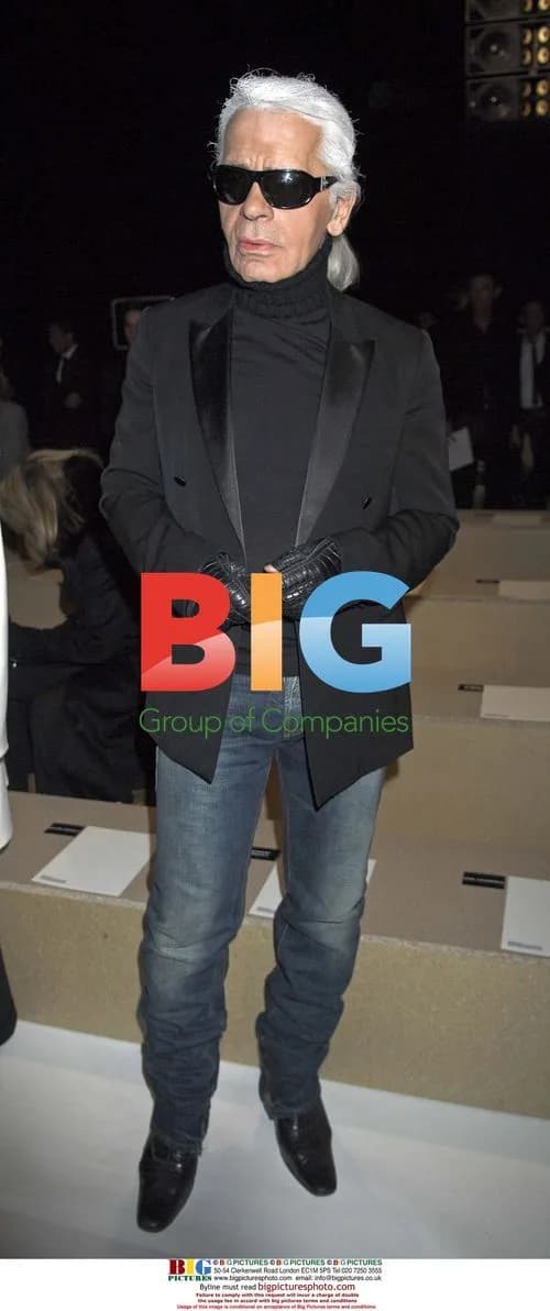 Designer Karl Lagerfeld at Dior Homme AW 2007/2008