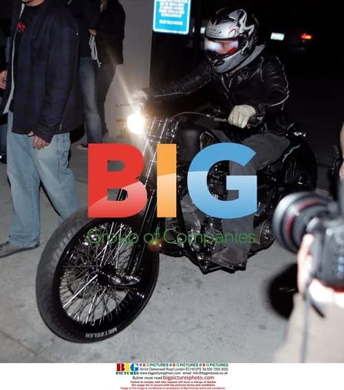 Brad Pitt on Motorcycle in Hollywood