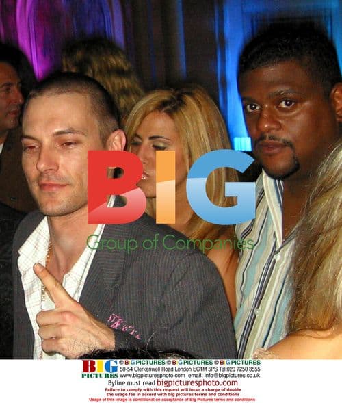 Kevin Federline with Angela at Shaquille O'Neal party