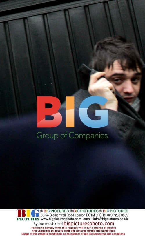 Pete Doherty and Babyshambles Band Exiting Kate Moss' House