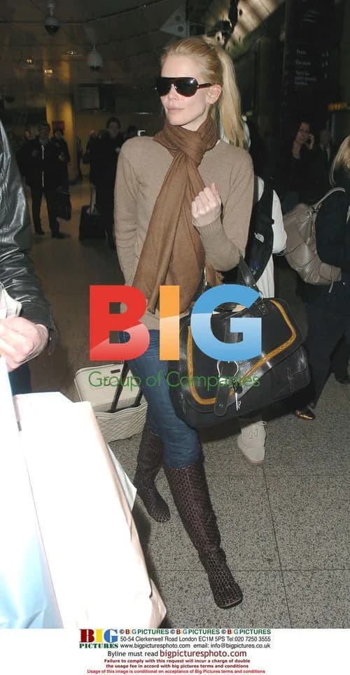 Model Claudia Schiffer arriving in Waterloo