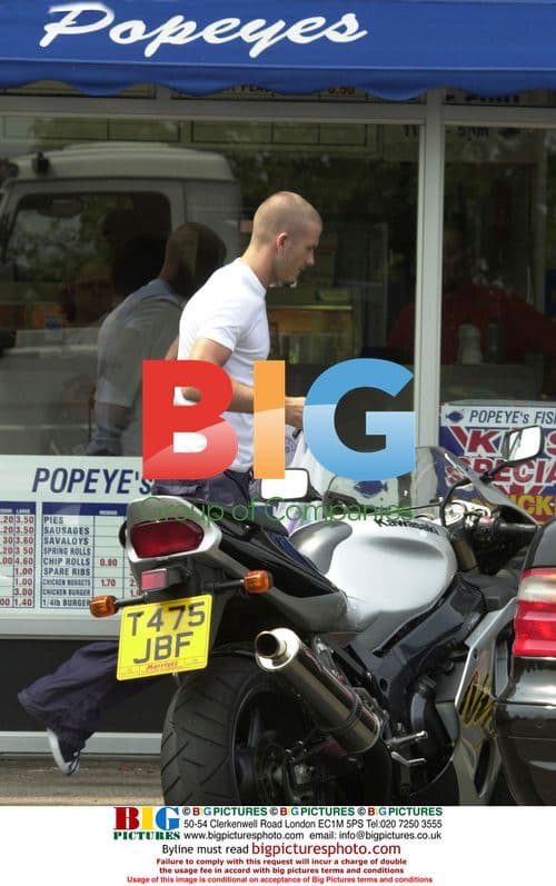 David Beckham at Popeye's Fish and Chip Shop