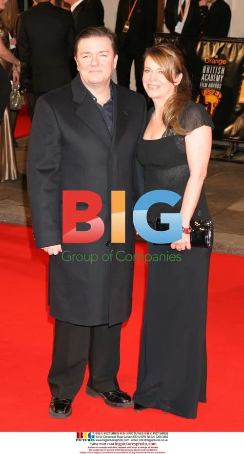 Ricky Gervais and Jane Fallon at BAFTA Awards