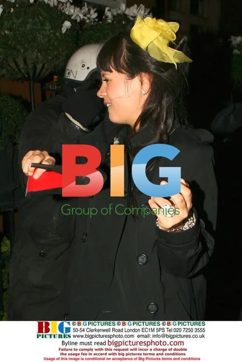 Lily Allen arriving at Liam Gallagher's hotel, London