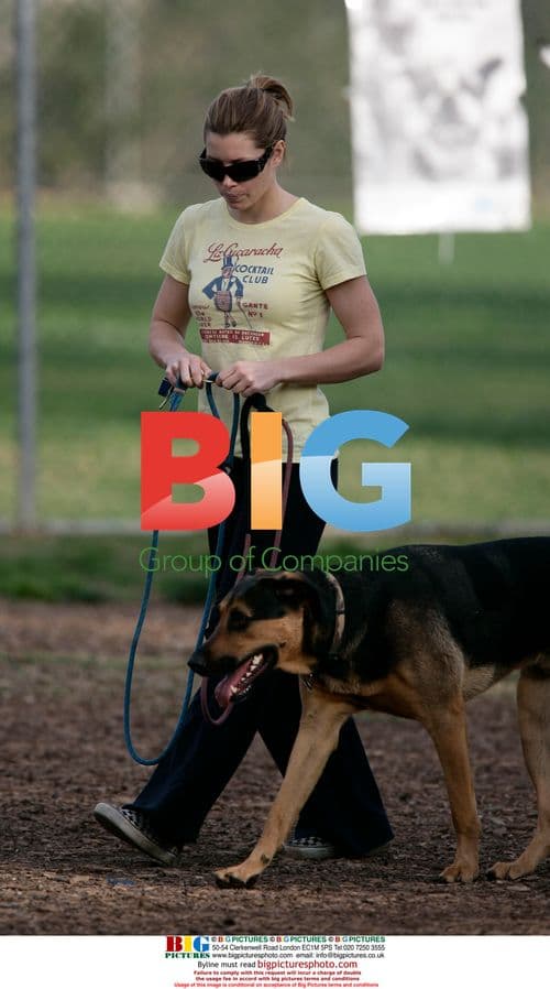 Jessica Biel Takes Dogs to Park in Brentwood
