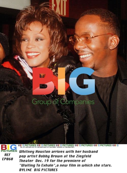 Whitney Houston and Bobby Brown at 'Waiting To Exhale' Premiere