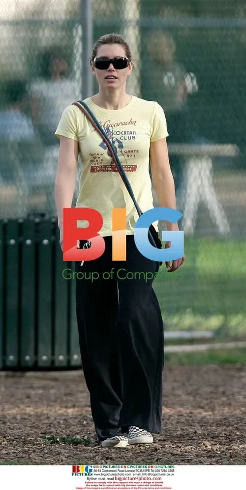 Jessica Biel takes dogs to park in Brentwood