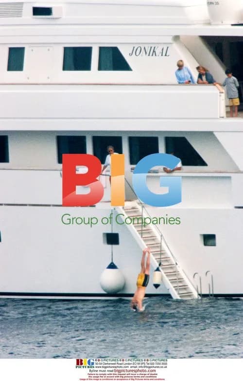 Diana, Princess of Wales and Prince William on Yacht