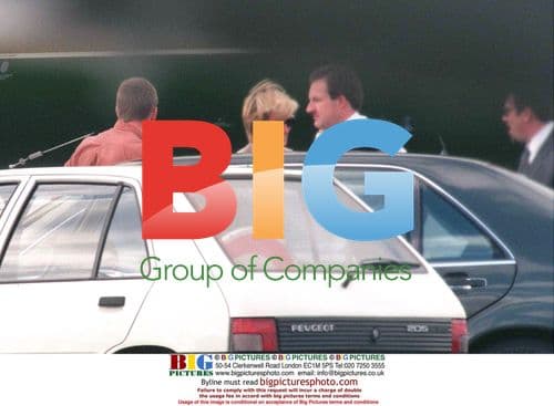 Diana, Princess of Wales at Le Bourget airport in Paris