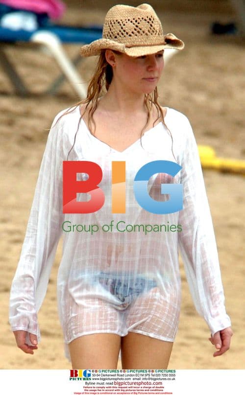 Abi Titmuss Sunbathing in Caribbean