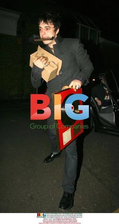 Singer Pete Doherty arrives home