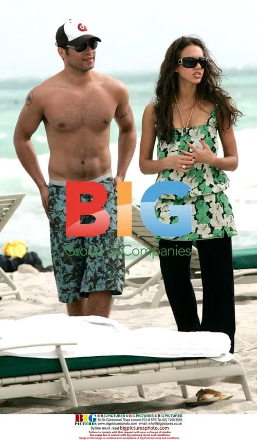 Jessica Alba and Cash Warren at the Beach