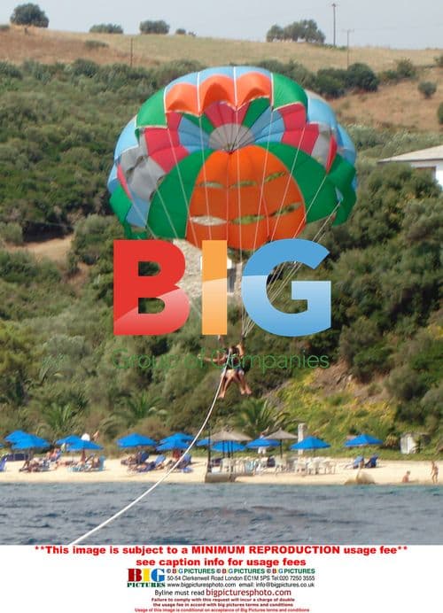 Jordan and Peter Andre Parasailing in Greece