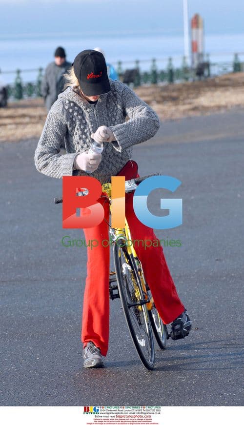 Heather Mills and Trainer Bike Ride