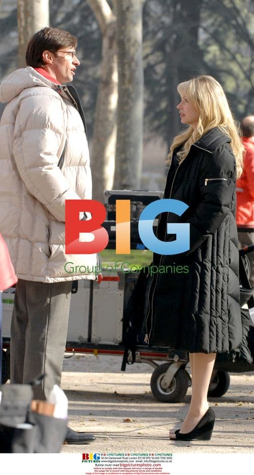 UK RIGHTS ONLY Jackman, McGregor and Williams on set in Madrid