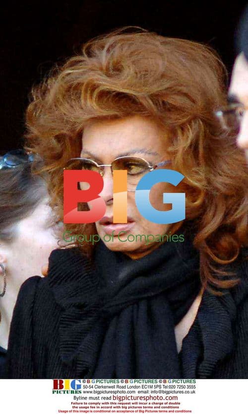 Sophia Loren at Carlo Ponti's Funeral